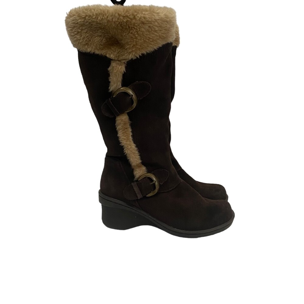 ST JOHN'S BAY Brown Leather Upper Winter Boots Size 7 - Picture 2 of 12